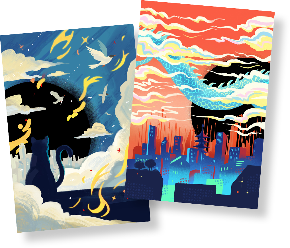 Oferta Wook - Dois overlays ilustrados exclusivos - Preview