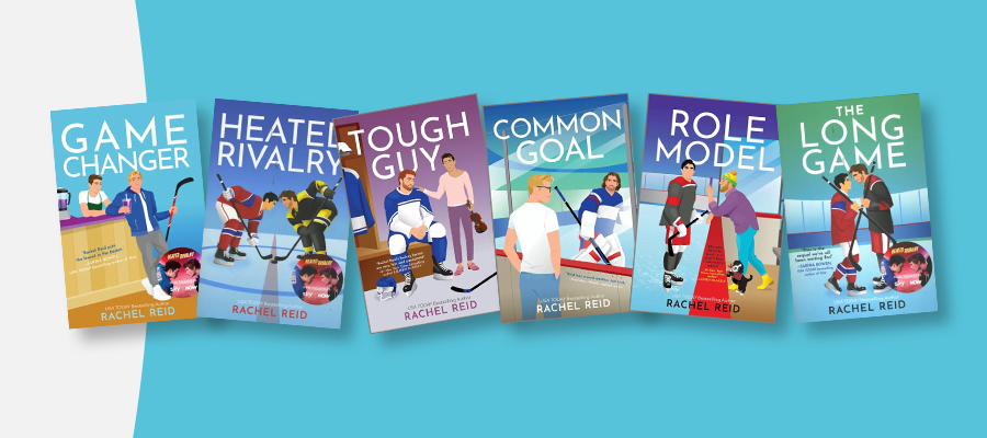 Capas dos livros da série Heated Rivalry